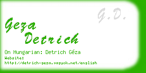 geza detrich business card